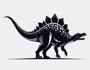 Ankylosaurus Dinosaur Animal Vector Logo in Black and White, Minimalist and Simple Design, Perfect for Wildlife Branding, Nature Illustration, and Unique Animal Identity
