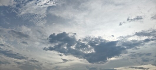 Close u shot of rainy clouds in the sky.