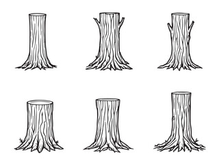 Tree Trunk Line Art Drawing