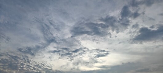 Close u shot of rainy clouds in the sky.