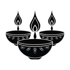 Diyas Casting Warm Light on Ancient Carvings