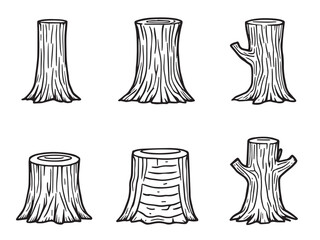 Tree Trunk Minimalist Illustration