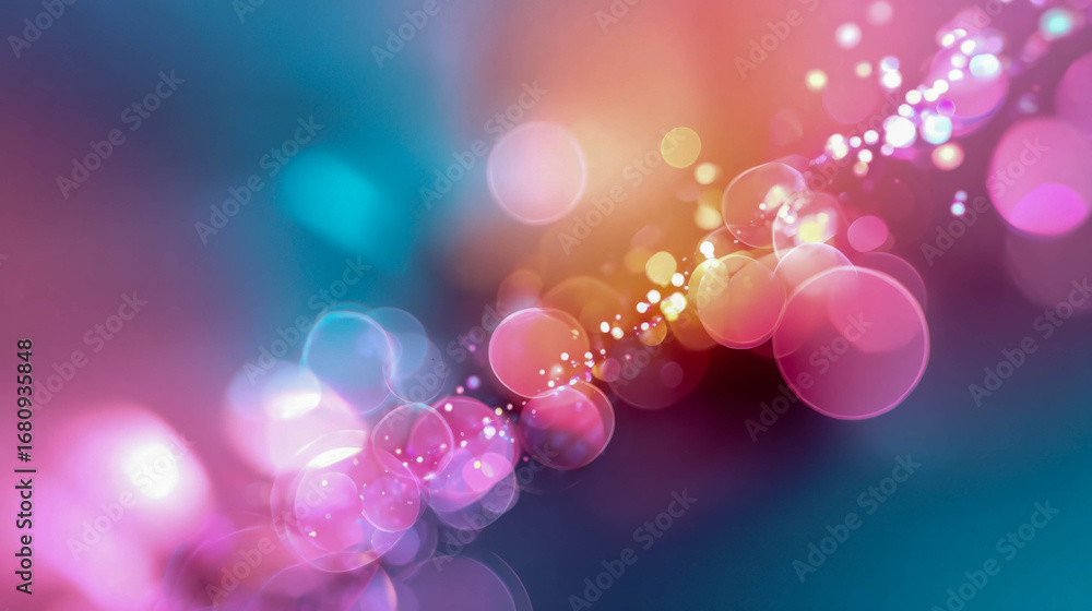 Poster minimalistic pastel gradient with soft glowing bokeh circles, symbolizing calmness and creativity