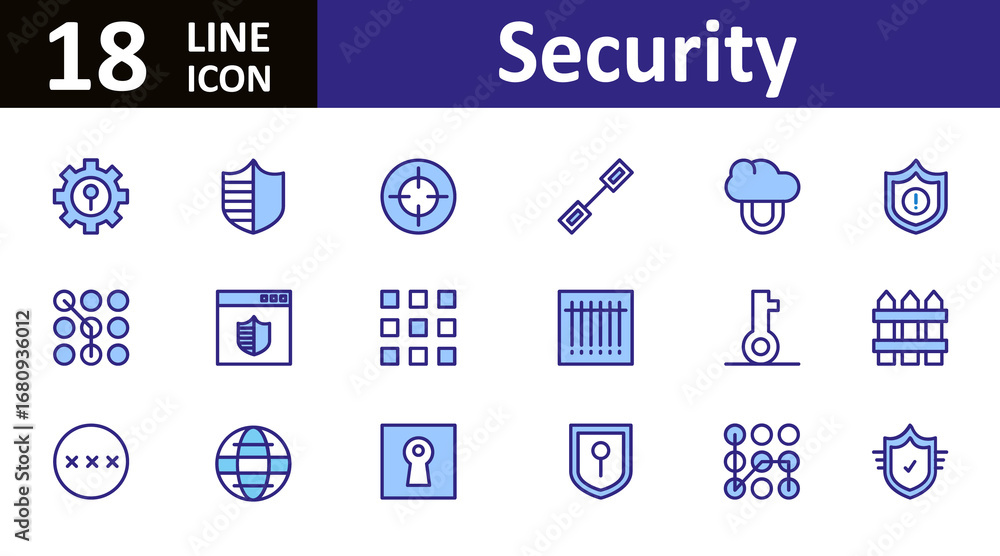 Poster a set of vector icons for web and business illustration on a computer screen