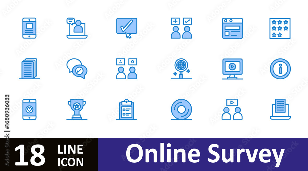 Poster vector medical icons set for web design and mobile app communication