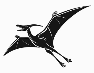 Pteranodon Animal Dinosaur Vector Logo in Black and White, Clean and Minimalist Design, Ideal for Wildlife Branding, Nature Illustration, and Unique Animal Identity

