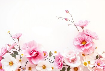 Fototapeta premium Elegant floral designs & pastel color palettes for versatile celebrations, pastel, texture