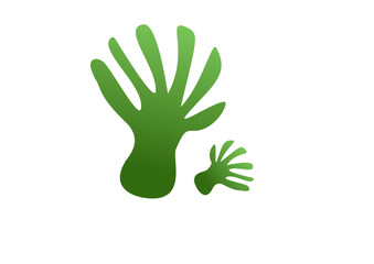 hand holding green leaf