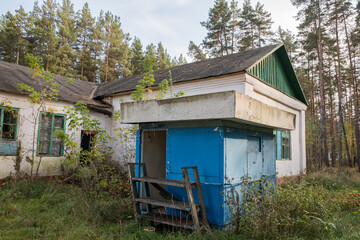 Abandoned House in a Forest Setting - the abandoned pioneer camp of the USSR
