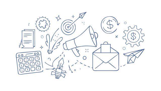 Business concept doodles finance marketing