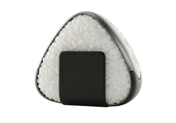 Isolated Triangular Rice Ball Snack, Traditional Japanese Food Wrapped with Nori Seaweed