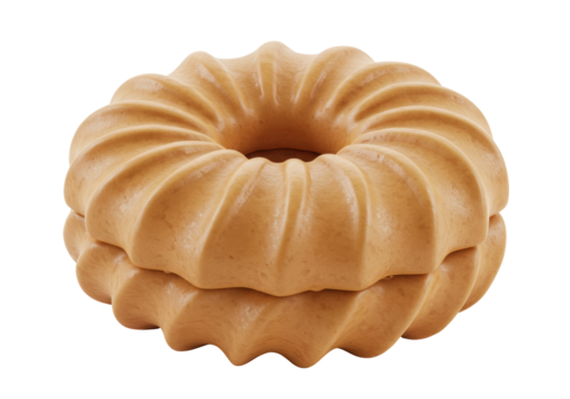 Isolated delicious ring donut, baked good ready to eat for breakfast or snack time