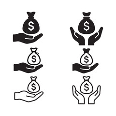 Money Bag Vector Icon, Finance, Banking, and Business Symbol