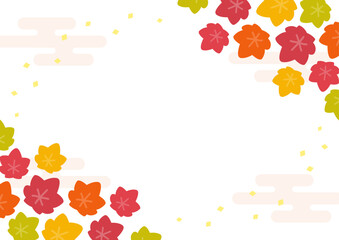 Japanese Style Autumn Frame Background-01