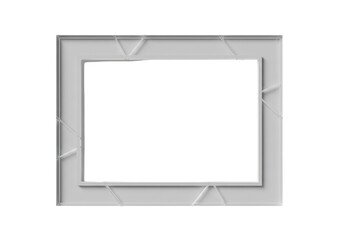 Fototapeta premium Isolated gray photo frame mockup for product promotion, media presentation, or message display
