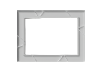 Isolated gray photo frame mockup for product promotion, media presentation, or message display