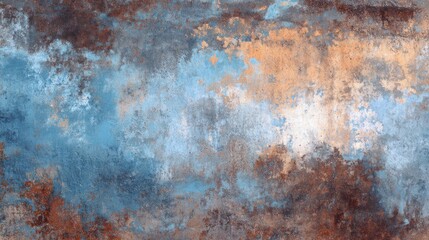 Obraz premium rough grunge background texture, steel plate with rust stains, steel wall with gray and brown colors, wall of old concrete or plaster, rough painted surface.