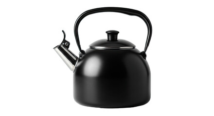 Obraz premium Black Metal Kettle for Boiling Water.