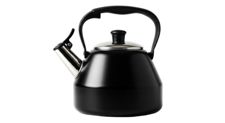 Black Metal Stovetop Kettle for Boiling Water.