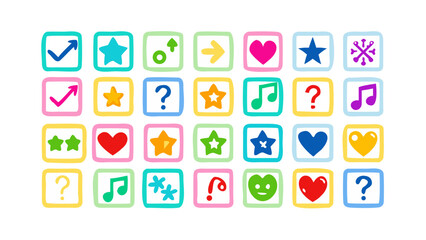 Colorful Icons Collection symbols playful