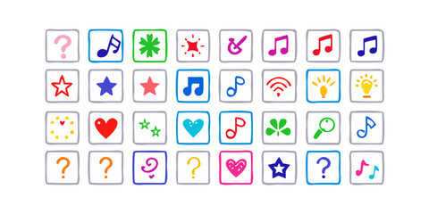 Colorful Icons Collection symbols music notes