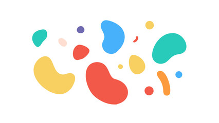 Colorful organic shapes scattered abstract blobs