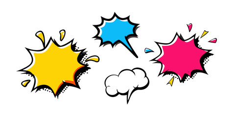 Comic style speech bubbles explosion pop art