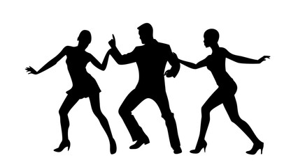 Couple dancing latin ballroom latin dance silhouette
