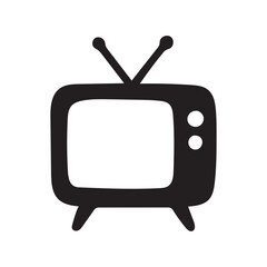 Vintage Television Vector Art, Retro TV Screen Icon