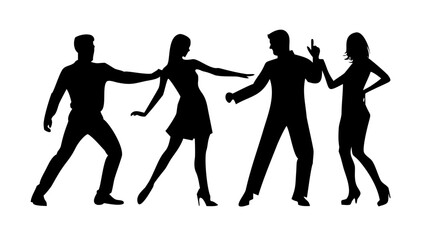 Diverse group of people dancing joyfully celebration