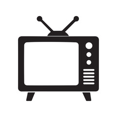 Vintage Television Vector Art, Retro TV Screen Icon
