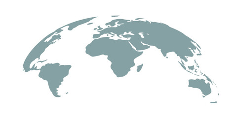 Curved World Map Silhouette - Half Globe Earth for Global Business & Travel Infographics