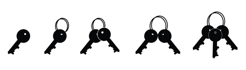 Key icon set vector illustration. black key icons set.