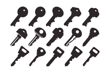 Key icon set vector illustration. black key icons set.
