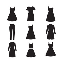 set of female fashion dress