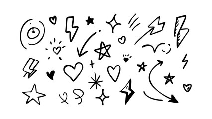 Hand drawn doodle elements sketch illustration