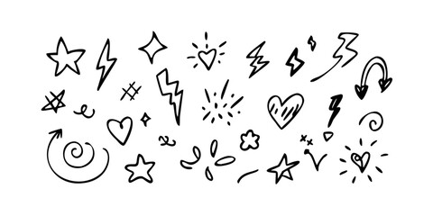 Hand Drawn Doodle Elements symbols shapes