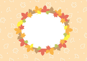 秋の葉のフレーム03