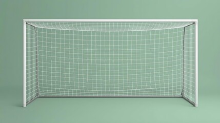 White Soccer Goal Net Standing Ready for a Thrilling Game and Scoring Victory