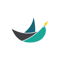 Creative ship sailing on a sea of ideas, symbolizing innovation and the journey of discovery with artistic expression