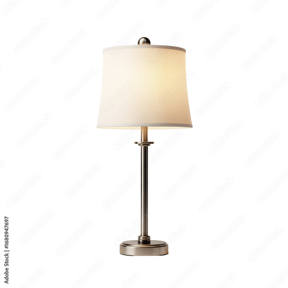 Poster illuminated elegance shimmering subtly in a simple table lamp design on transparent setting
