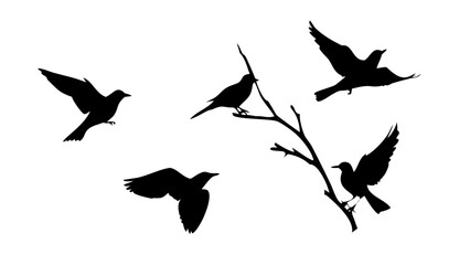 Minimalist black silhouette of a dog animal