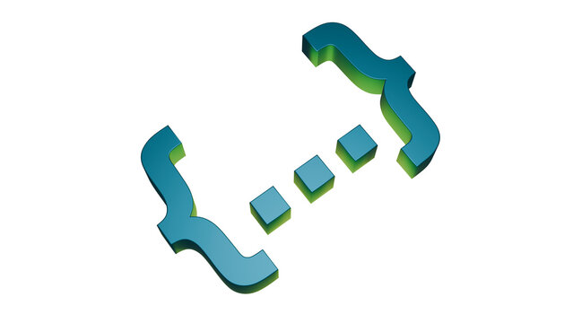 Tilted curly braces symbol isolated on transparent background