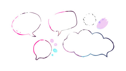 Pastel Gradient Speech Bubbles and Shapes thought bubbles