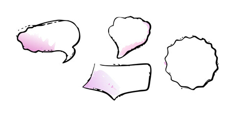 Pink abstract shapes and outlines design elements