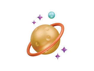 astronomy icon 3d illustration render