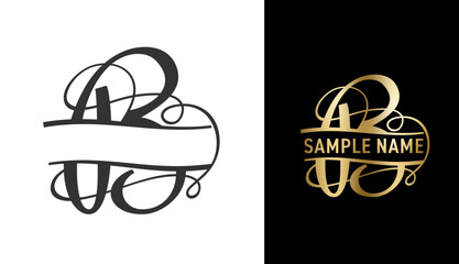 Split monogram logo template - elegant B letter © Dmitry Kovalchuk