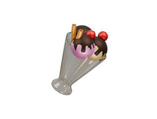 ice cream mug icon 3d illustration render