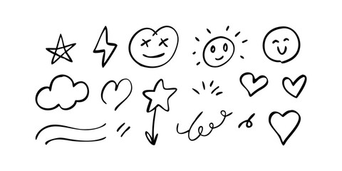 Simple Black Dog Silhouette doodle