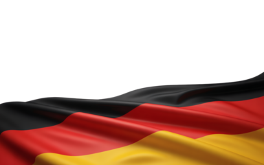 Realistic Germany Flag Waving Gently with Ample Copy Space at the Top on transparent background